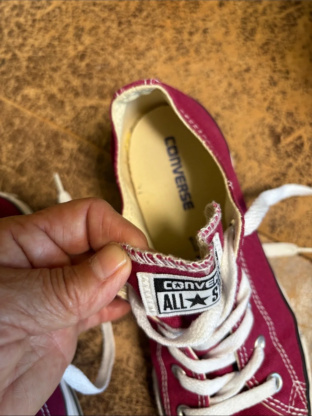 Converse Kids Low Top Canvas Sneakers - Maroon with White Accents